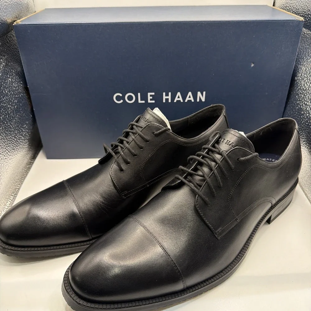 Cole Haan Modern Essentials Mens Shoes‎ Sz 12 M Dress Black Cap Toe Oxford